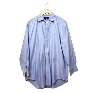 Ralph Lauren Yarmouth Mens 16 32/33 Light Blue Cotton Oxford Button Down Shirt